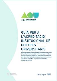 Portada de la Guia per a l'acreditació institucional de centres universitaris